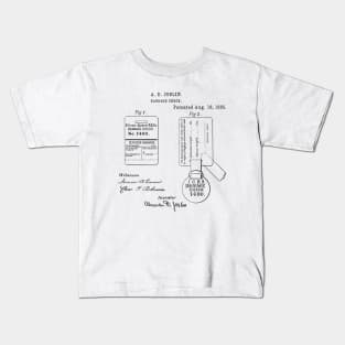 Baggage Check Vintage Patent Hand Drawing Funny Novelty Kids T-Shirt